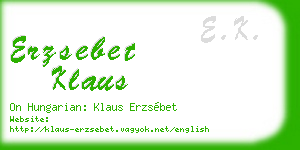 erzsebet klaus business card